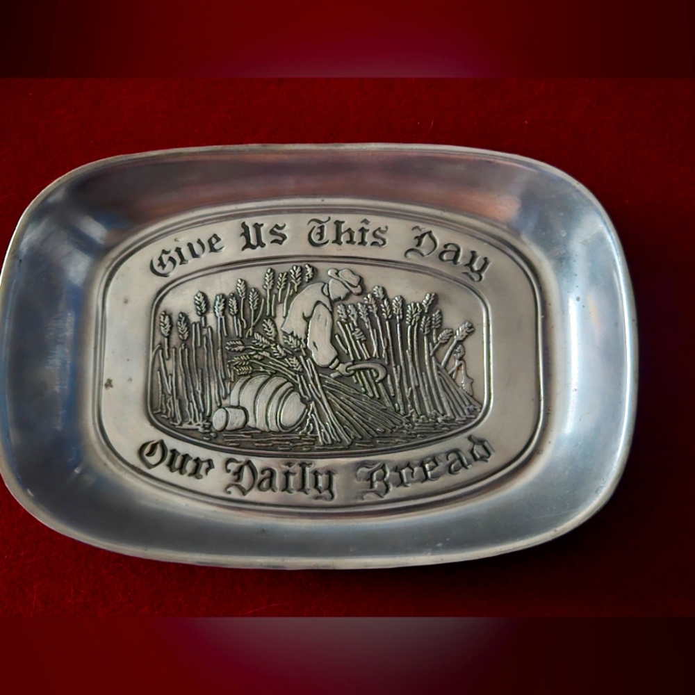 vintage pewter bread tray Made By "Duratale" by Leo